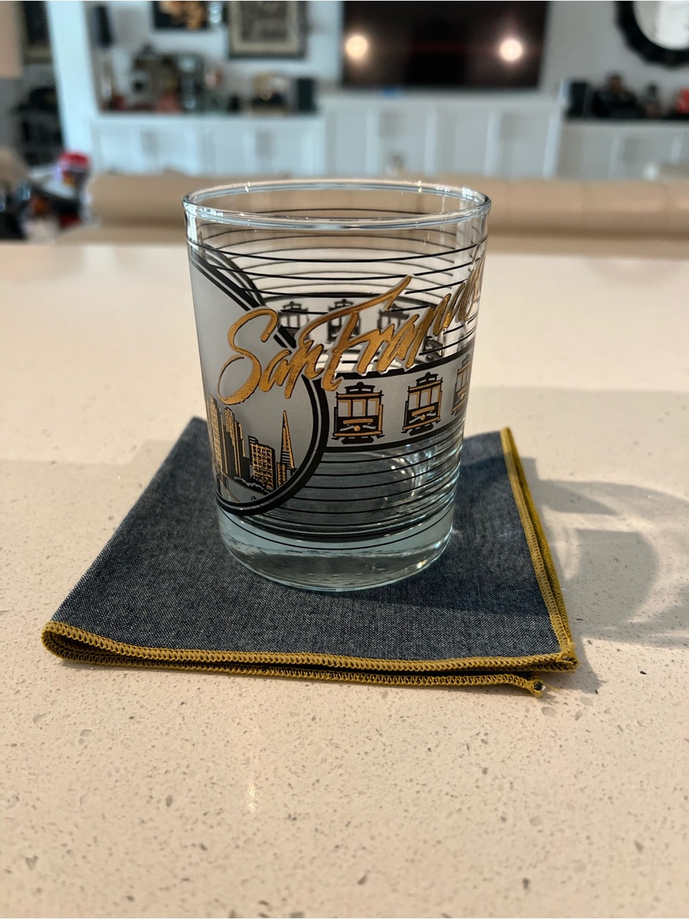 Vintage San Francisco highball cocktail glass.